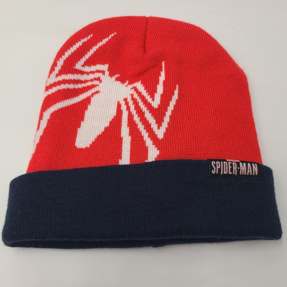 Spider-Man Hat Beanie Marvel Comics Red Blue White Winter Knit Stocking Cap Men